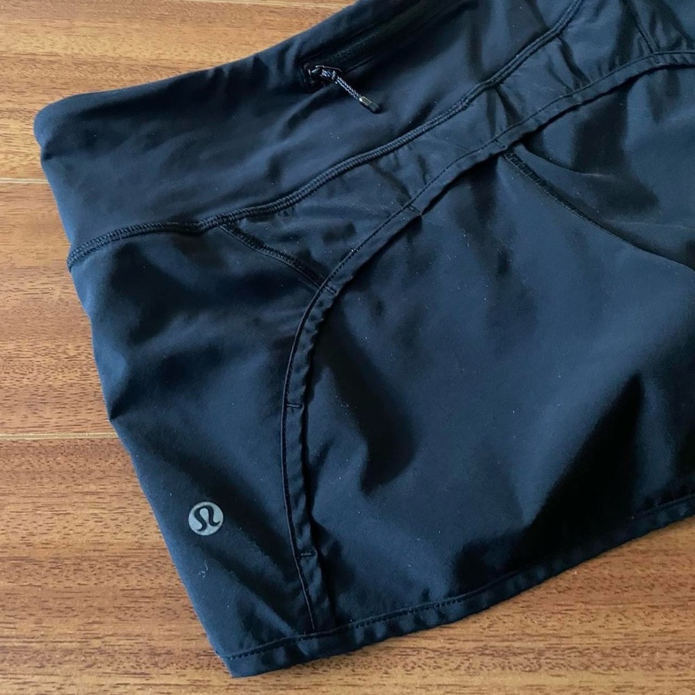 Lululemon Black Running Shorts - Size 4 - Picture 5 of 8